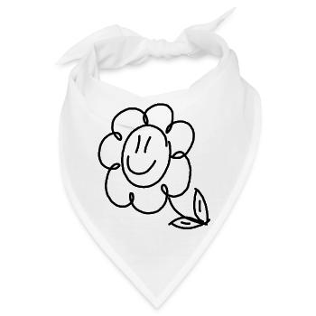 Blümchen süße Blume Strichzeichnung - Bandana - Weiß - Vorne