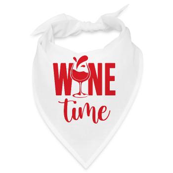 It's Wine Time Time Wine Wine Lover - Bandana - Weiß - Vorne