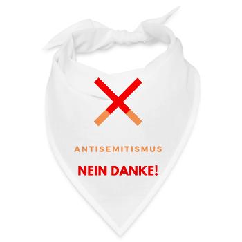Kein Antisemitismus, Nein Danke, Nein Rassismus - Bandana - Weiß - Vorne