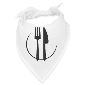 cutlery besteck symbol gastro bistro bar icon - Bandana - Weiß - Vorne