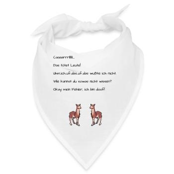 Lustiger lama Spruch - Bandana - Weiß - Vorne