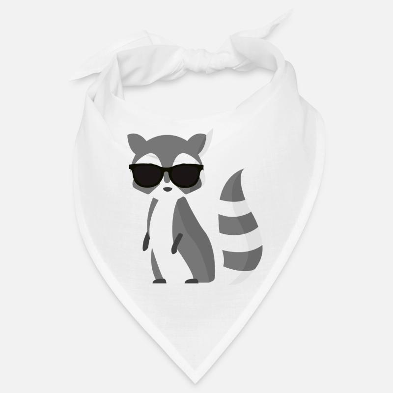 cooler Waschbär - Bandana - Weiß