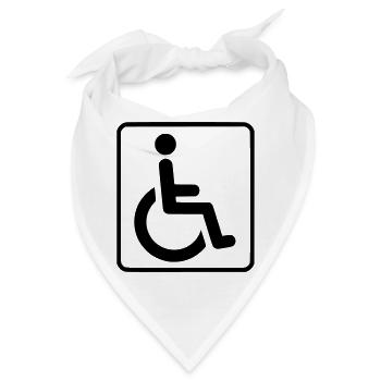 Rollstuhlsymbol für Behinderte # - Bandana - Weiß - Vorne