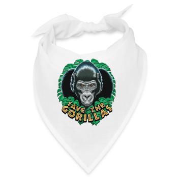 Rettet die Gorillas - Sauver Les Gorilles - Bandana - Weiß - Vorne