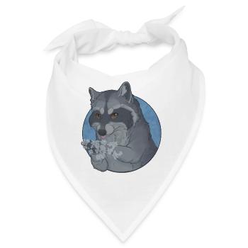 Waschbär - Wir waschen unsere Pfoten! - Bandana - Weiß - Vorne