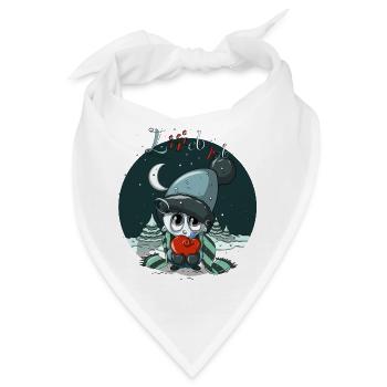 Lieb hab,Winter,Schnee, - Bandana - Weiß - Vorne