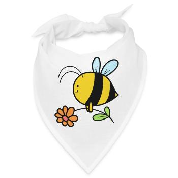 Biene Bienen - Bandana - Weiß - Vorne