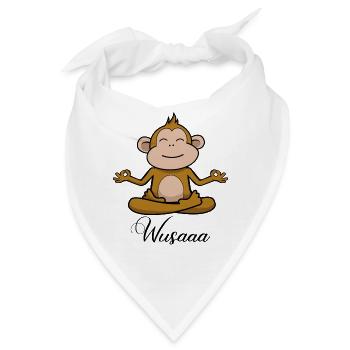 Auszeit Durchatmen Wusaaa Affe - Bandana - Weiß - Vorne