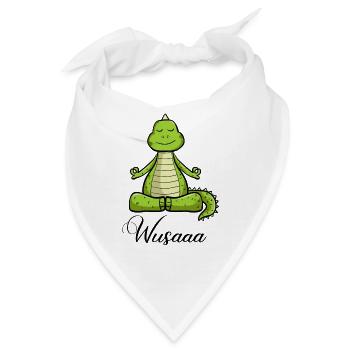 Auszeit Durchatmen Wusaaa Drache - Bandana - Weiß - Vorne