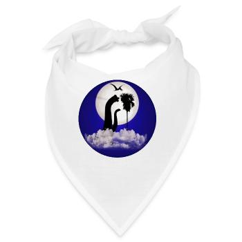 Dinosaurier bei Nacht - Bandana - Weiß - Vorne