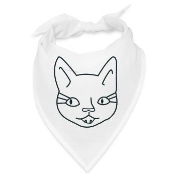 Mädchen Katzengesicht - Bandana - Weiß - Vorne