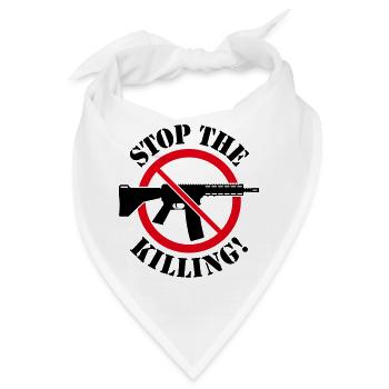 Stop The Killing! (Waffenverbot Verbotsschild 2C) - Bandana - Weiß - Vorne