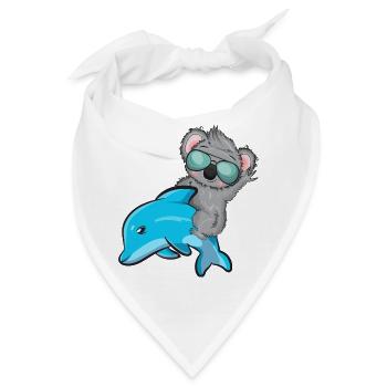 Koala und Delfin - Bandana - Weiß - Vorne