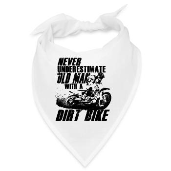 Unterschätze niemals einen alten Mann mit einem Dirt Bike - Bandana - Weiß - Vorne