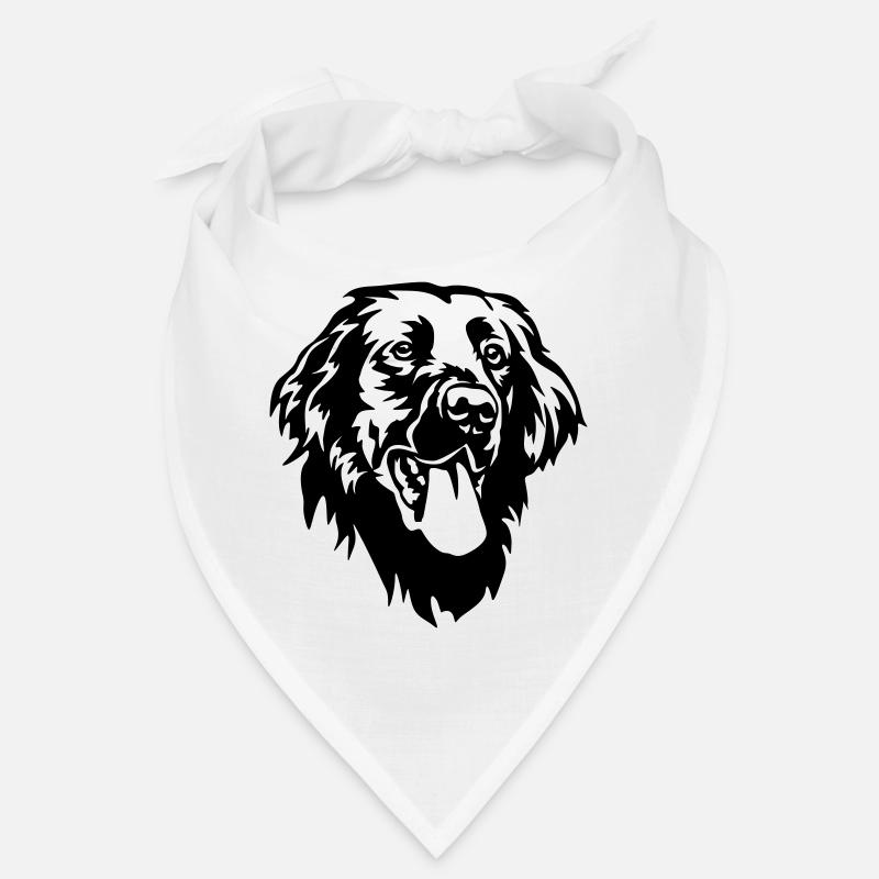 Flat-coated Retriever Head - Bandana - white