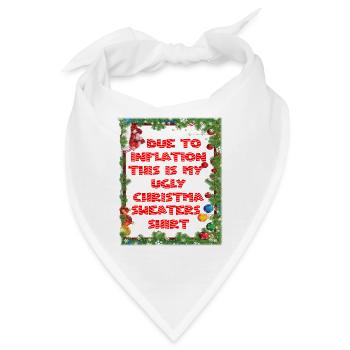 Lustig wegen Inflation hässliche Weihnachtspullover - Bandana - Weiß - Vorne