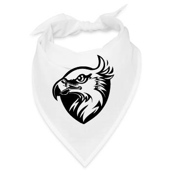 Adlerkopf mit Flügel im Profil mit Schild - Bandana - Weiß - Vorne