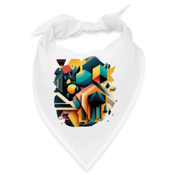 Abstrakte Geometrie - Bandana - Weiß - Vorne