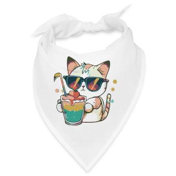 Die lässige Katze - Bandana - Weiß - Vorne