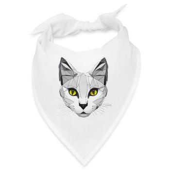 Katze Grafik Low Poly - Bandana - Weiß - Vorne
