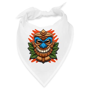 Tiki Statue - Bandana - Weiß - Vorne