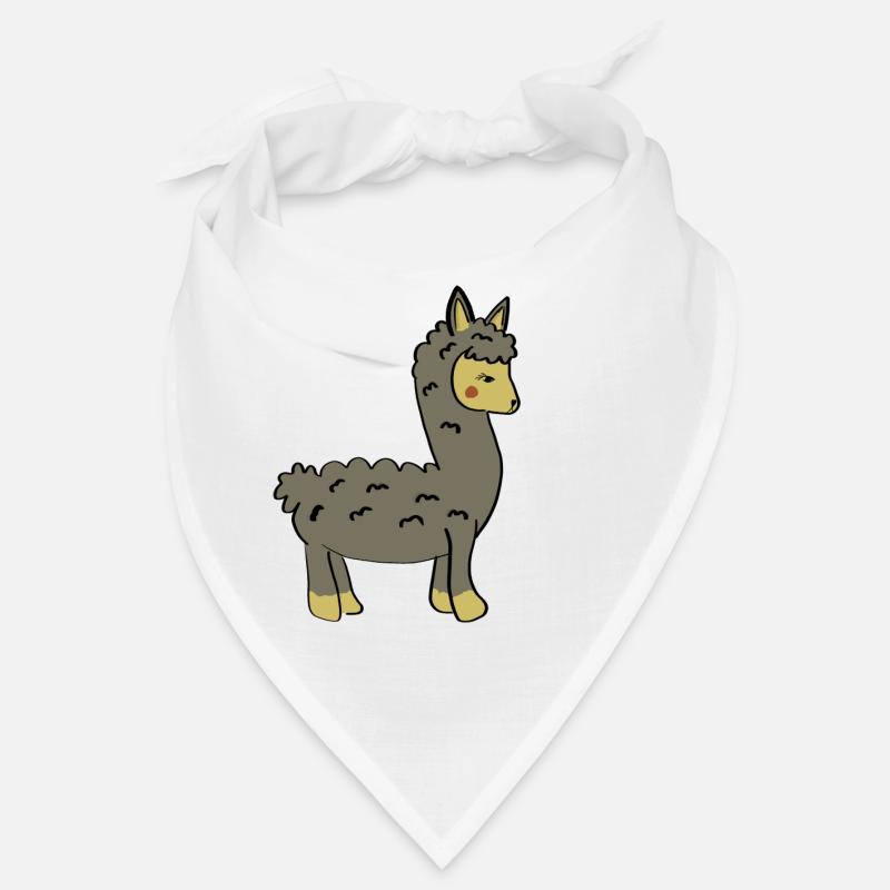 Playful llama with braid and button ears Bandana