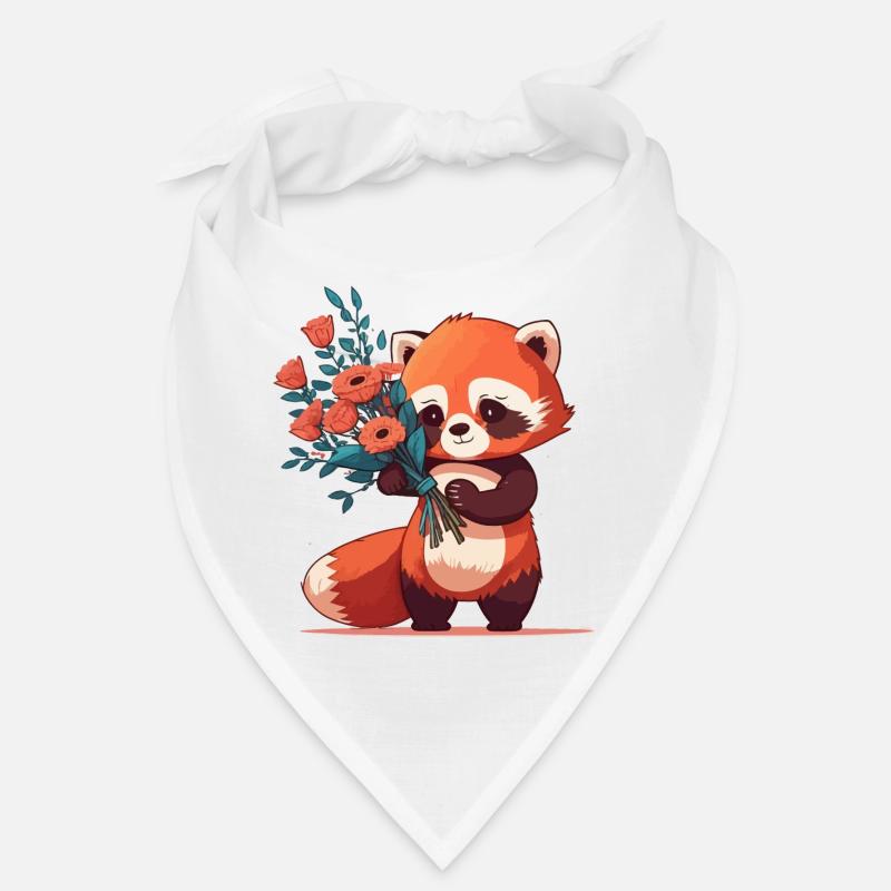 Panda roux à fleurs Bandana