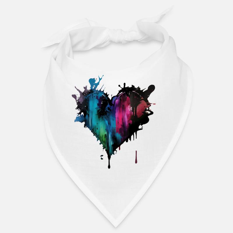 Herz Farbtropfen Graffiti Bandana