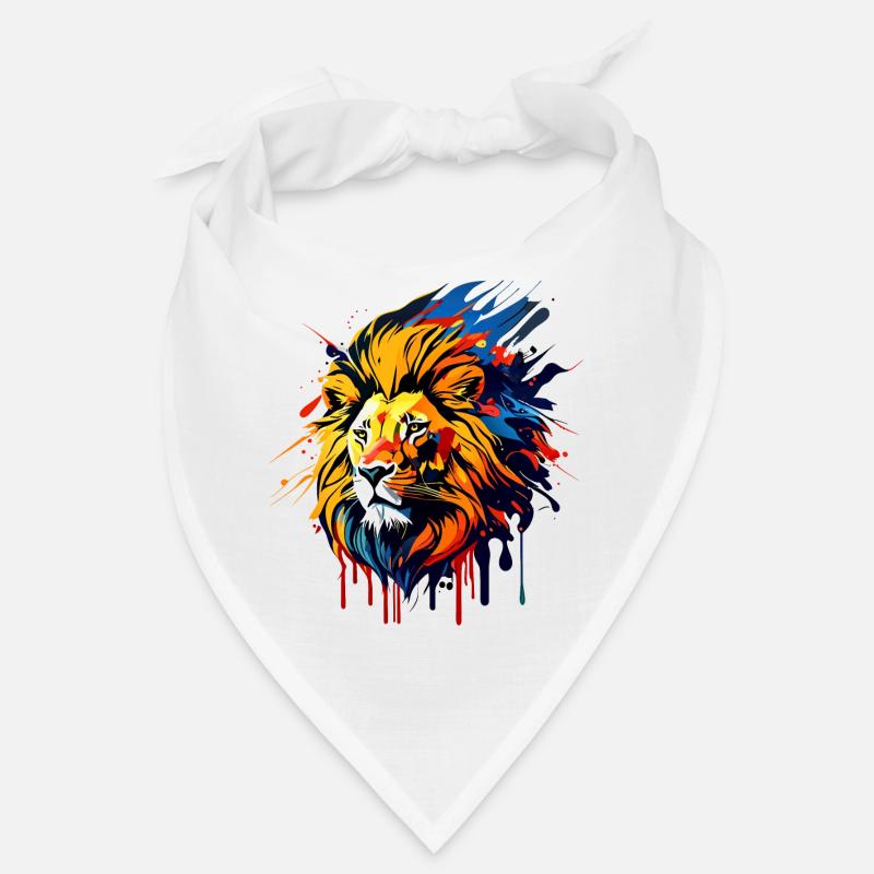 Lion's head with mane, colored Bandana