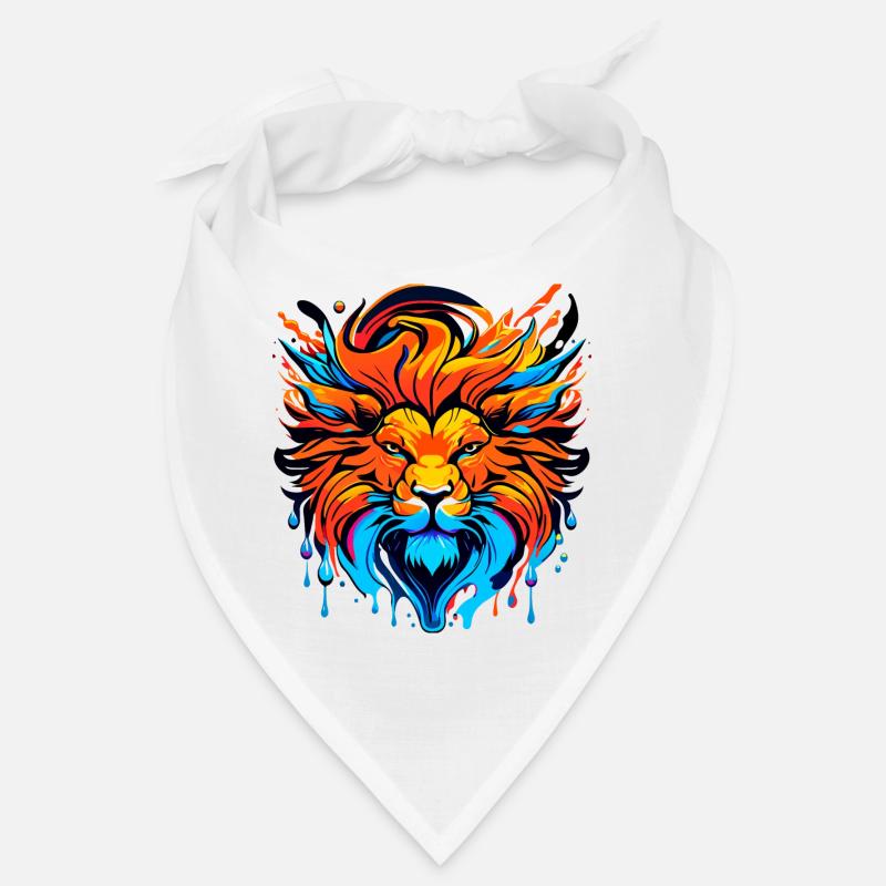 Lion's head with mane, colored Bandana