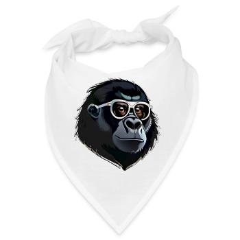 Gorilla-Kopf - Bandana - Weiß - Vorne