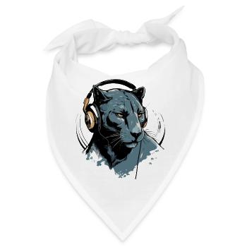 Amy, der audiophile Panther - Bandana - Weiß - Vorne