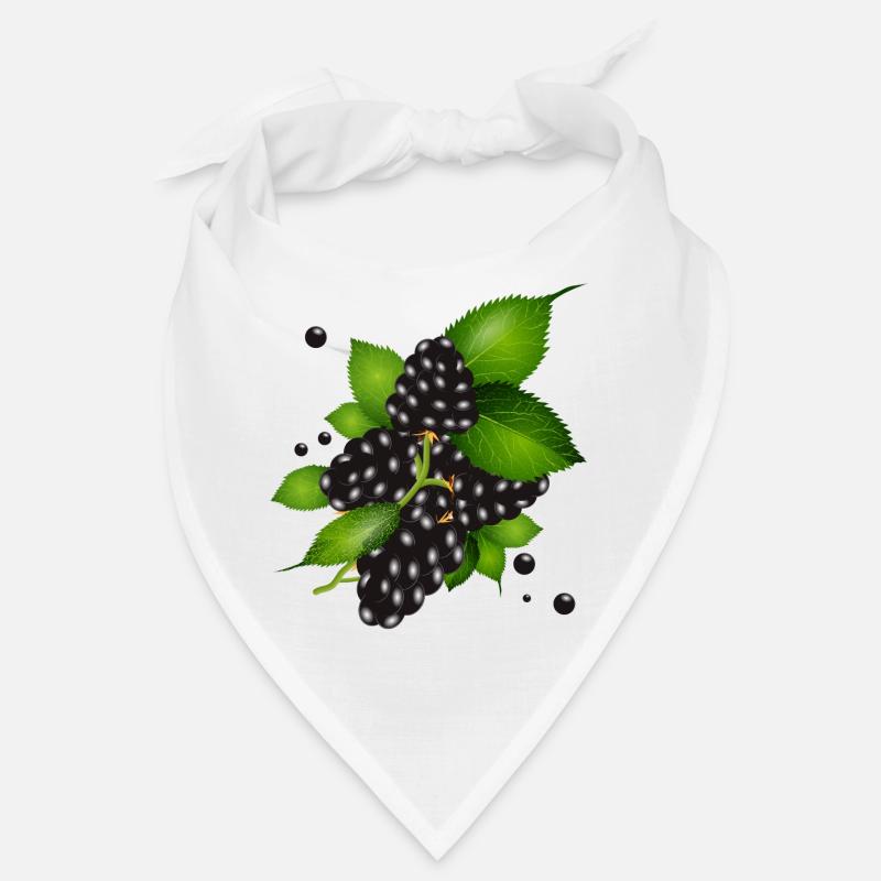 wunderschöne dunkelviolette Brombeeren mit Blätter Bandana