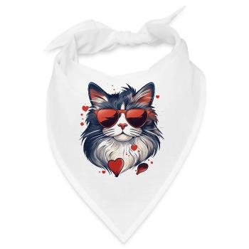 Katzenliebe - Bandana - Weiß - Vorne