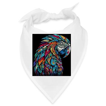 Papagei - Bandana - Weiß - Vorne