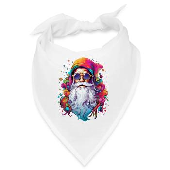 Psychedelischer Weihnachtsmann - Bandana - Weiß - Vorne