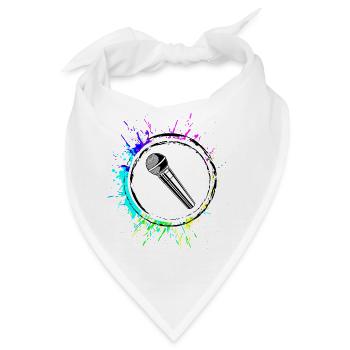 Mikrofon Symbol - Bandana - Weiß - Vorne