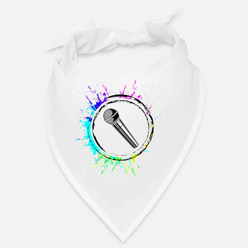 Mikrofon Symbol - Bandana - Weiß