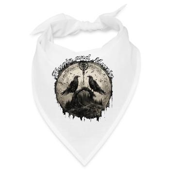 Hugin & Munin Raben Odins Wikinger Design - Bandana - Weiß - Vorne
