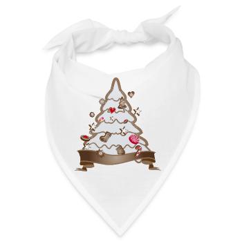 schöner Lebkuchen Christbaum für Weihnachten - Bandana - Weiß - Vorne
