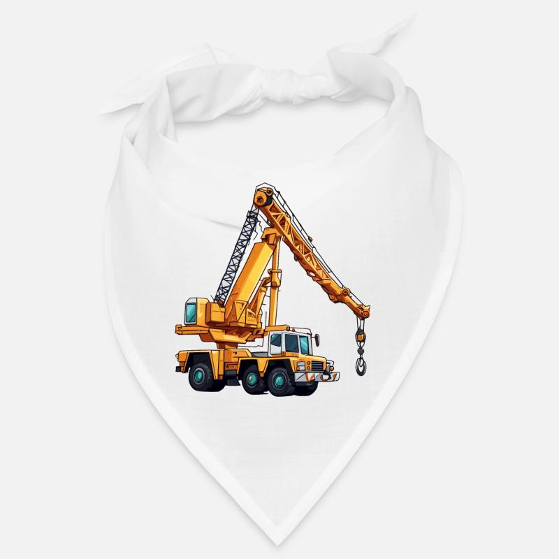Crane / construction site / winch / crane system - Bandana - white