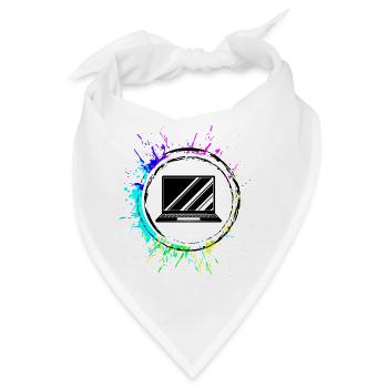 Laptop Symbol Bunt - Bandana - Weiß - Vorne