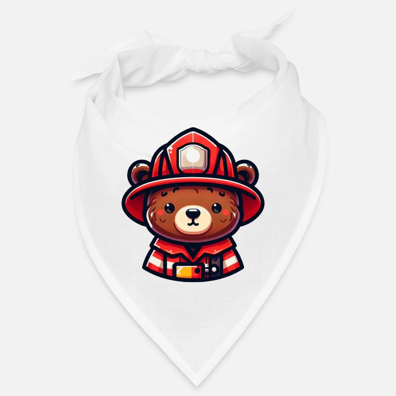 Cute Bear Firefighter Bandana