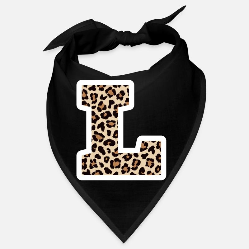 letter L leopard print - birthday gift idea Bandana