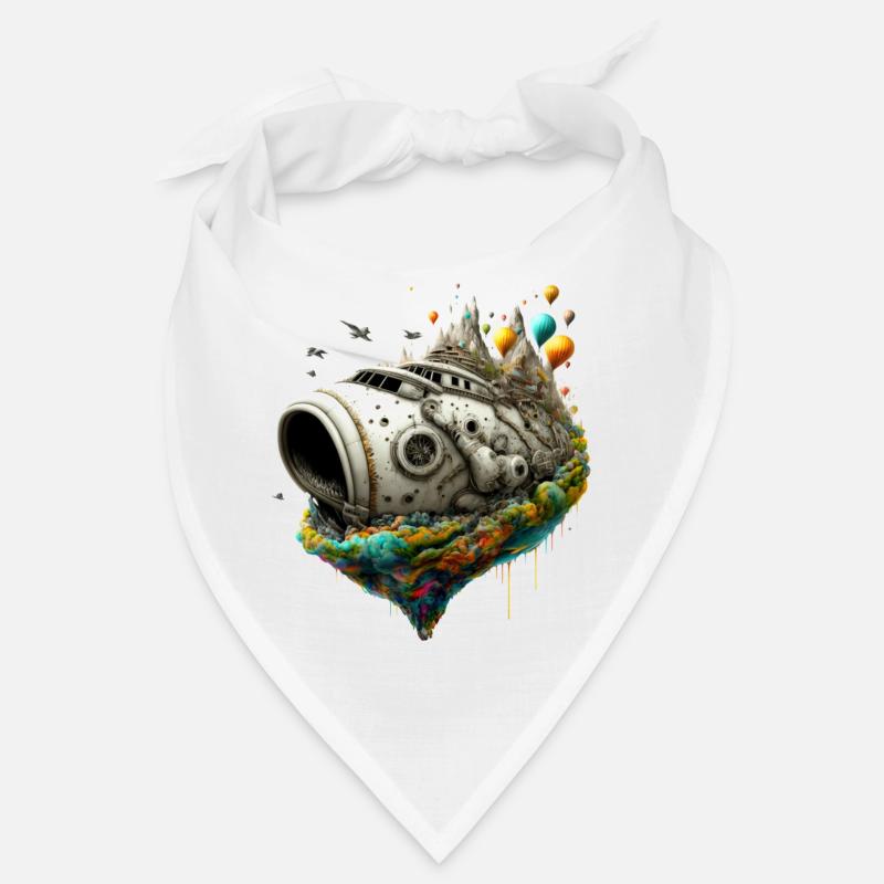Micro World - Schiff - Bandana - Weiß
