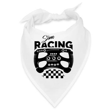 sim racing gamer Formel Lenkrad Zielflagge Symbol - Bandana - Weiß - Vorne