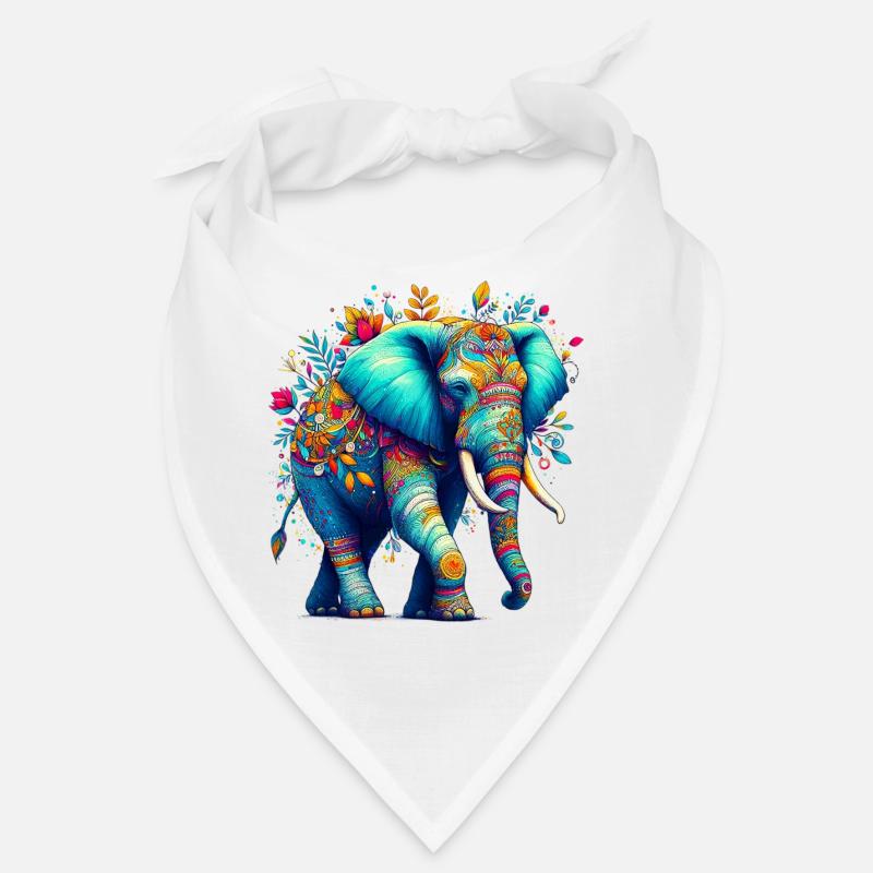 Elefant - Bandana - Weiß