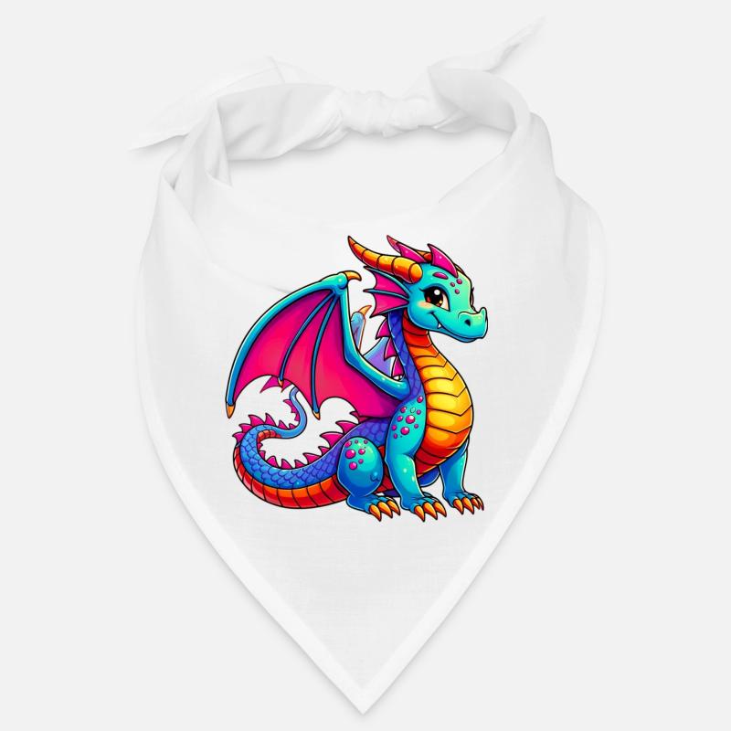 Drache - Bandana - Weiß