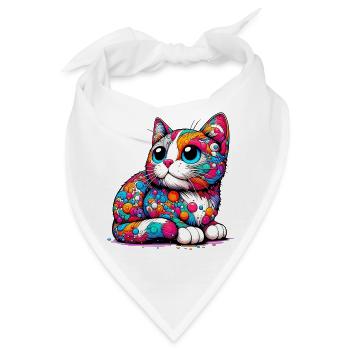Katze - Bandana - Weiß - Vorne