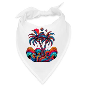 Palmen - Bandana - Weiß - Vorne